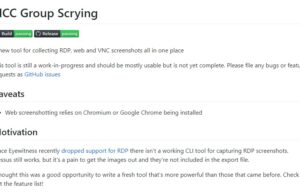 Scrying: RDP, Web and VNC screen capture tool Scrying: RDP, Web and VNC screen capture tool